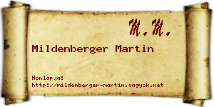 Mildenberger Martin névjegykártya