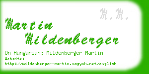martin mildenberger business card